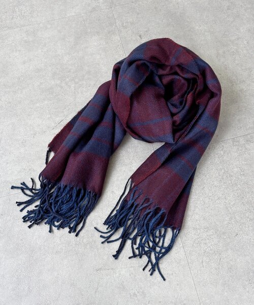 un dix cors（アンディコール）の「フリンジストール（マフラー・レディース・チャコールグレー/アイボリー/ブラック/ボルドー・FREE）」の18枚目の写真