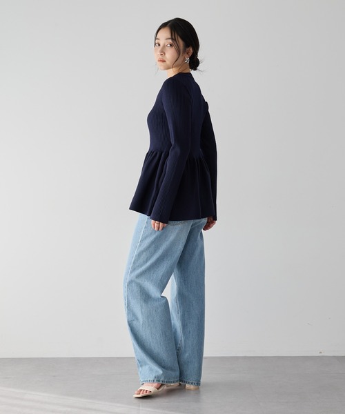 YECCA VECCA（イェッカヴェッカ）の「ペプラムカーディガン（カーディガン/ボレロ・レディース・ベージュ/ネイビー/ブルー・FREE）」の11枚目の写真