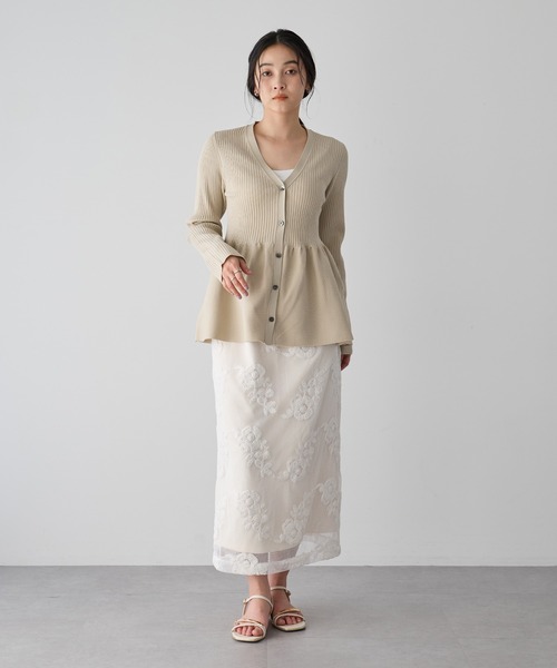 YECCA VECCA（イェッカヴェッカ）の「ペプラムカーディガン（カーディガン/ボレロ・レディース・ベージュ/ネイビー/ブルー・FREE）」の18枚目の写真