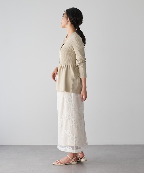 YECCA VECCA（イェッカヴェッカ）の「ペプラムカーディガン（カーディガン/ボレロ・レディース・ベージュ/ネイビー/ブルー・FREE）」の22枚目の写真