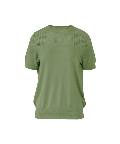 VASCARA(バスカラ)の「Summer Punching Round Neck Half Sleeve Knitwear (6colors)(Tシャツ/カットソー・レディース・ブラック/ライトベージュ/カーキ/ライトブルー/ホワイト/ネイビー・FREE)」の4枚目の写真