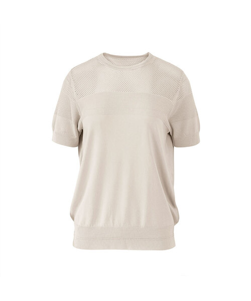 VASCARA(バスカラ)の「Summer Punching Round Neck Half Sleeve Knitwear (6colors)(Tシャツ/カットソー・レディース・ブラック/ライトベージュ/カーキ/ライトブルー/ホワイト/ネイビー・FREE)」の3枚目の写真