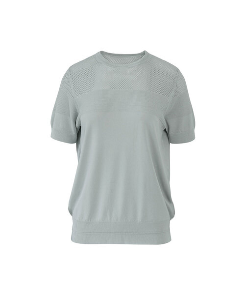 VASCARA(バスカラ)の「Summer Punching Round Neck Half Sleeve Knitwear (6colors)(Tシャツ/カットソー・レディース・ブラック/ライトベージュ/カーキ/ライトブルー/ホワイト/ネイビー・FREE)」の5枚目の写真