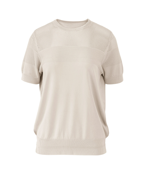 VASCARA(バスカラ)の「Summer Punching Round Neck Half Sleeve Knitwear (6colors)(Tシャツ/カットソー・レディース・ブラック/ライトベージュ/カーキ/ライトブルー/ホワイト/ネイビー・FREE)」の8枚目の写真