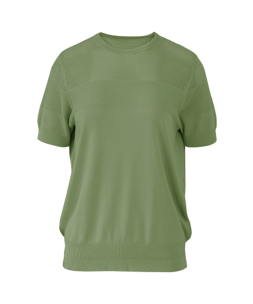 VASCARA(バスカラ)の「Summer Punching Round Neck Half Sleeve Knitwear (6colors)(Tシャツ/カットソー・レディース・ブラック/ライトベージュ/カーキ/ライトブルー/ホワイト/ネイビー・FREE)」の9枚目の写真