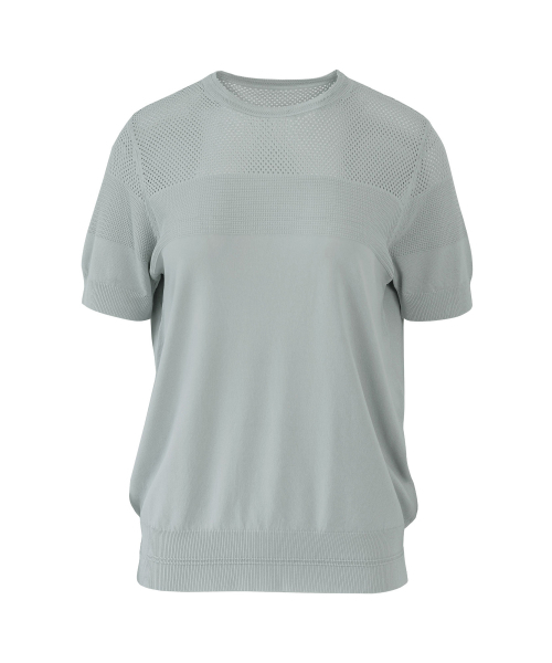 VASCARA(バスカラ)の「Summer Punching Round Neck Half Sleeve Knitwear (6colors)(Tシャツ/カットソー・レディース・ブラック/ライトベージュ/カーキ/ライトブルー/ホワイト/ネイビー・FREE)」の10枚目の写真