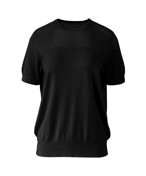 VASCARA(バスカラ)の「Summer Punching Round Neck Half Sleeve Knitwear (6colors)(Tシャツ/カットソー・レディース・ブラック/ライトベージュ/カーキ/ライトブルー/ホワイト/ネイビー・FREE)」の13枚目の写真