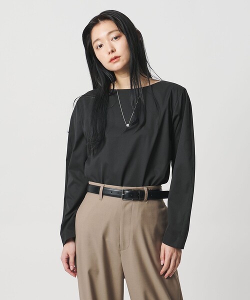 MARW UNITED ARROWS(マルゥ ユナイテッドアローズ)の「<MARW UNITED ARROWS>ボートネック ブラウス 撥水(シャツ/ブラウス・レディース・ブラック/ホワイト・FREE)」の3枚目の写真