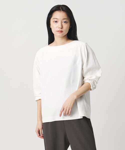 MARW UNITED ARROWS(マルゥ ユナイテッドアローズ)の「<MARW UNITED ARROWS>ボートネック ブラウス 撥水(シャツ/ブラウス・レディース・ブラック/ホワイト・FREE)」の6枚目の写真