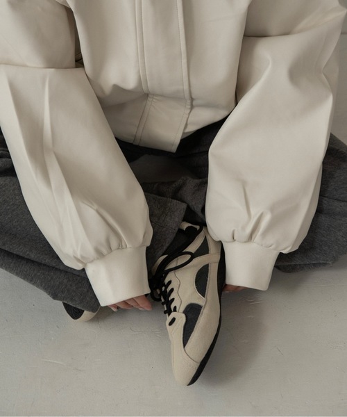 lawgy（ラウジー）の「mesh different material flat sneaker / メッシュディファレントマテリアルフラットスニーカー（スニーカー・レディース・ベージュ/ブラック・SMALL/MEDIUM/LARGE）」の7枚目の写真