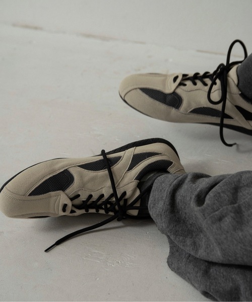 lawgy（ラウジー）の「mesh different material flat sneaker / メッシュディファレントマテリアルフラットスニーカー（スニーカー・レディース・ベージュ/ブラック・SMALL/MEDIUM/LARGE）」の8枚目の写真