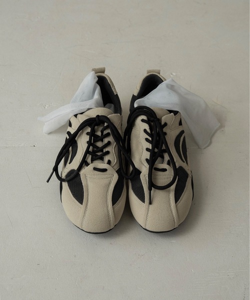 lawgy（ラウジー）の「mesh different material flat sneaker / メッシュディファレントマテリアルフラットスニーカー（スニーカー・レディース・ベージュ/ブラック・SMALL/MEDIUM/LARGE）」の22枚目の写真