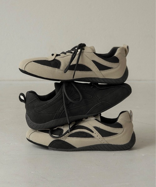 lawgy（ラウジー）の「mesh different material flat sneaker / メッシュディファレントマテリアルフラットスニーカー（スニーカー・レディース・ベージュ/ブラック・SMALL/MEDIUM/LARGE）」の21枚目の写真