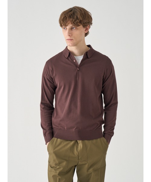 JOHN SMEDLEY｜ジョン スメドレーのポロシャツ（ブラウン/茶色系・長袖