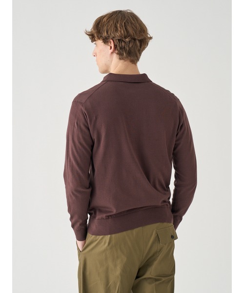 JOHN SMEDLEY(ジョンスメドレー)の「コットン 長袖ニットポロシャツ(ポロシャツ・メンズ・ブラウン系その他2・M/S/L)」の7枚目の写真