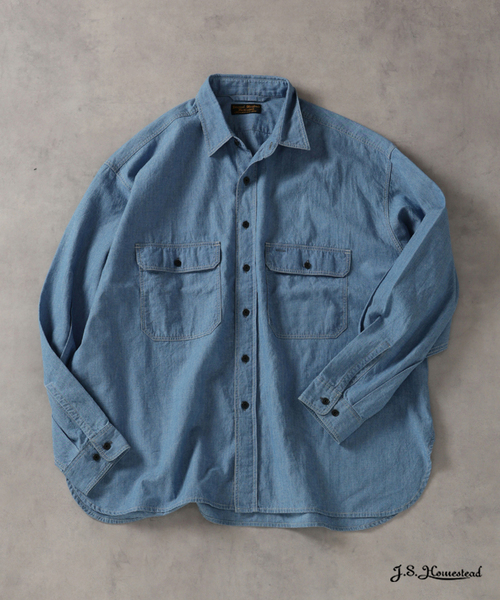 JOURNAL STANDARD J.S HOMESTEAD(ジャーナルスタンダードホームステッド)の「J.S.Homestead / ワーカーズ ラージ シャツ(シャツ/ブラウス・メンズ・グレー/ブルー・MEDIUM/LARGE)」の2枚目の写真