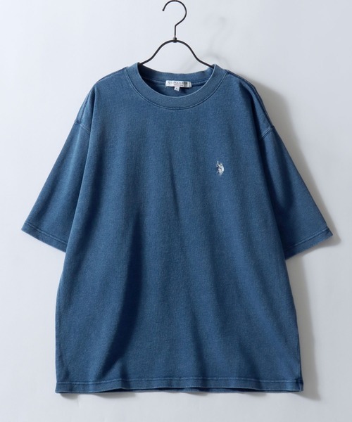 U.S. POLO ASSN.（ユーエスポロアッスン）の「U.S. POLO ASSN./ユーエスポロアッスン 別注 オーバーサイズ スーパーヘビーウェイト ワンポイント刺繍 半袖Tシャツ レディース メンズ（Tシャツ/カットソー・メンズ・インディゴブルー/ベージュ/ホワイト/ブラック/ダークグレー/オートミール・M/LL/L）」の12枚目の写真