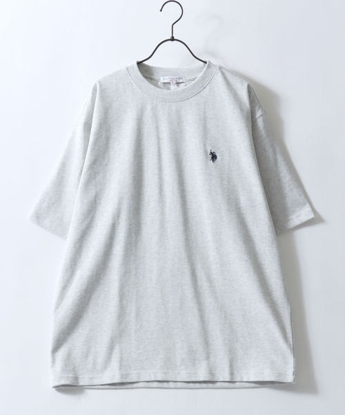 U.S. POLO ASSN.（ユーエスポロアッスン）の「U.S. POLO ASSN./ユーエスポロアッスン 別注 オーバーサイズ スーパーヘビーウェイト ワンポイント刺繍 半袖Tシャツ レディース メンズ（Tシャツ/カットソー・メンズ・インディゴブルー/ベージュ/ホワイト/ブラック/ダークグレー/オートミール・M/LL/L）」の11枚目の写真