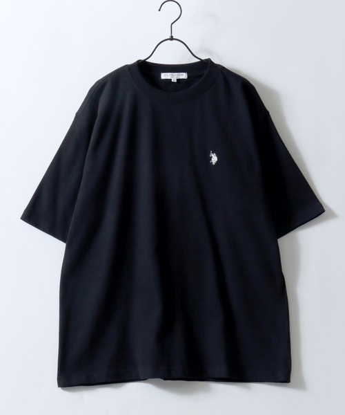 U.S. POLO ASSN.（ユーエスポロアッスン）の「U.S. POLO ASSN./ユーエスポロアッスン 別注 オーバーサイズ スーパーヘビーウェイト ワンポイント刺繍 半袖Tシャツ レディース メンズ（Tシャツ/カットソー・メンズ・インディゴブルー/ベージュ/ホワイト/ブラック/ダークグレー/オートミール・M/LL/L）」の8枚目の写真