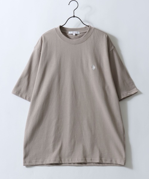 U.S. POLO ASSN.（ユーエスポロアッスン）の「U.S. POLO ASSN./ユーエスポロアッスン 別注 オーバーサイズ スーパーヘビーウェイト ワンポイント刺繍 半袖Tシャツ レディース メンズ（Tシャツ/カットソー・メンズ・インディゴブルー/ベージュ/ホワイト/ブラック/ダークグレー/オートミール・M/LL/L）」の10枚目の写真