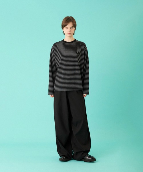 ONCILY（オンシェリー）の「HEART LOGO HENLEY NECK LAYERED SET / ハートロゴヘンリーレイヤードセット（Tシャツ/カットソー・メンズ・ネイビー/ブラック/ブラック系その他/杢グレー・SMALL/MEDIUM/LARGE）」の18枚目の写真