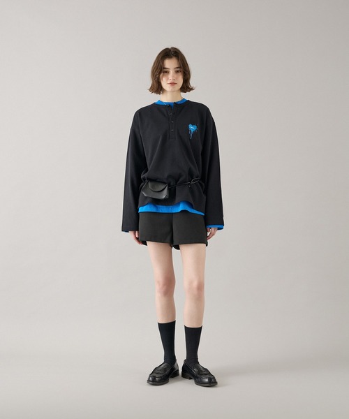 ONCILY(オンシェリー)の「HEART LOGO HENLEY NECK LAYERED SET / ハートロゴヘンリーレイヤードセット(Tシャツ/カットソー・メンズ・ネイビー/ブラック/ブラック系その他/杢グレー/ブラック系その他2/ブラウン/ブラック系その他3/ブルー系その他・SMALL/MEDIUM/LARGE)」の21枚目の写真