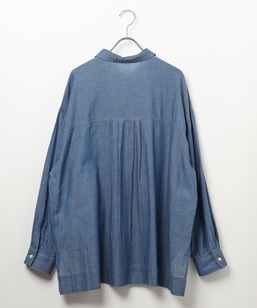 LEPSIM（レプシィム）の「AIRデニム長袖シャツ　639492（シャツ/ブラウス・レディース・グレー/ライトブルー/ブルー・FREE）」の4枚目の写真