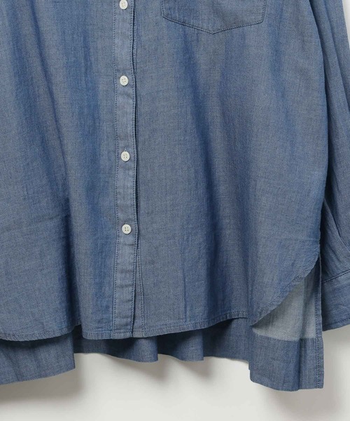 LEPSIM（レプシィム）の「AIRデニム長袖シャツ　639492（シャツ/ブラウス・レディース・グレー/ライトブルー/ブルー・FREE）」の8枚目の写真