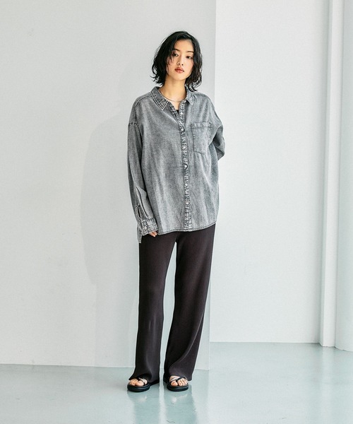 LEPSIM（レプシィム）の「AIRデニム長袖シャツ　639492（シャツ/ブラウス・レディース・グレー/ライトブルー/ブルー・FREE）」の16枚目の写真