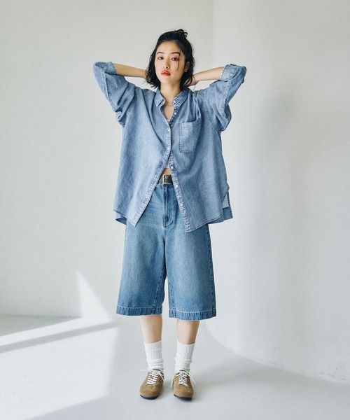 LEPSIM（レプシィム）の「AIRデニム長袖シャツ　639492（シャツ/ブラウス・レディース・グレー/ライトブルー/ブルー・FREE）」の22枚目の写真