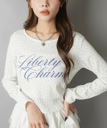 SPINNS | 小花にきゅん♪ロゴ映えでつくる韓国ガーリートップス(Tシャツ/カットソー)