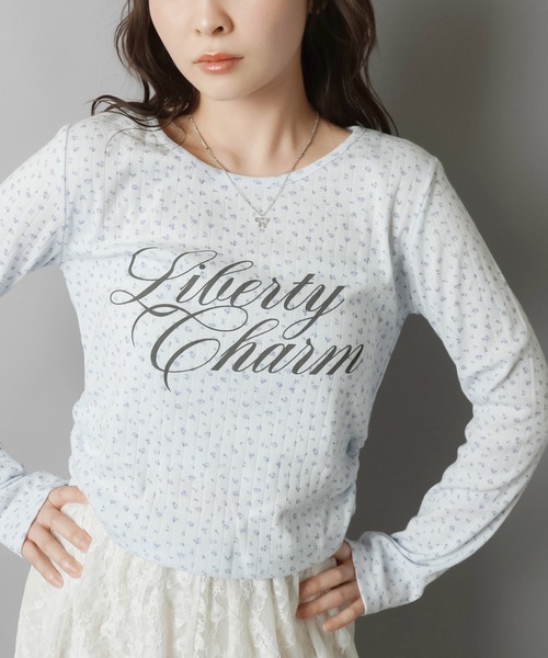 SPINNS(スピンズ)の「小花にきゅん♪ロゴ映えでつくる韓国ガーリートップス(Tシャツ/カットソー・レディース・サックスブルー/オフホワイト/グレー・ONESIZE)」の22枚目の写真