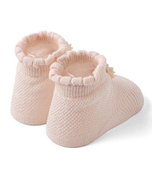 Ampersand（アンパサンド）の「お花レースメッシュベビーソックス（ベビーシューズ/ベビーソックス・キッズ・オフホワイト/ピンク・9/12）」の3枚目の写真
