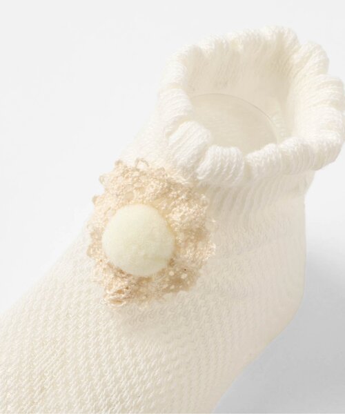 Ampersand（アンパサンド）の「お花レースメッシュベビーソックス（ベビーシューズ/ベビーソックス・キッズ・オフホワイト/ピンク・9/12）」の4枚目の写真