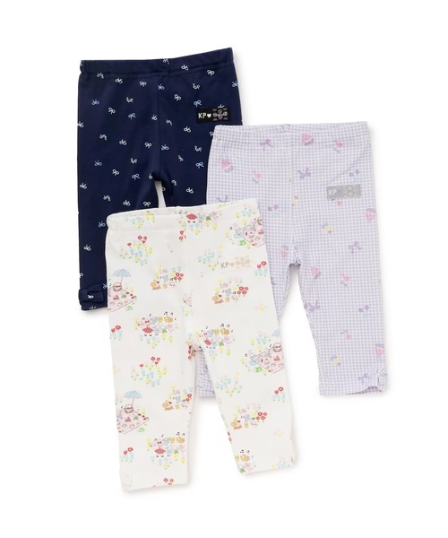 KP（ケーピー）の「ベア天竺総柄 スパッツ 7分丈（レギンス/スパッツ・キッズ・オフホワイト/ネイビー/ラベンダー・80ｃｍ/90cm/100cm/110cm/120cm/130cm）」の9枚目の写真