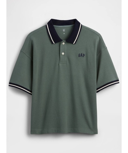 GAP（ギャップ）の「オーバーサイズ GAPロゴ ピケポロシャツ (キッズ)（ポロシャツ・キッズ・グリーン/ブルー・160cm/150cm/140cm/130cm/120cm/110cm）」の5枚目の写真
