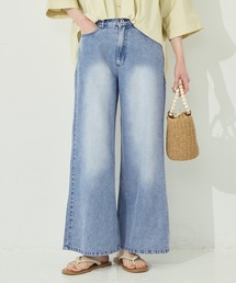 とろみデニムワイドパンツ