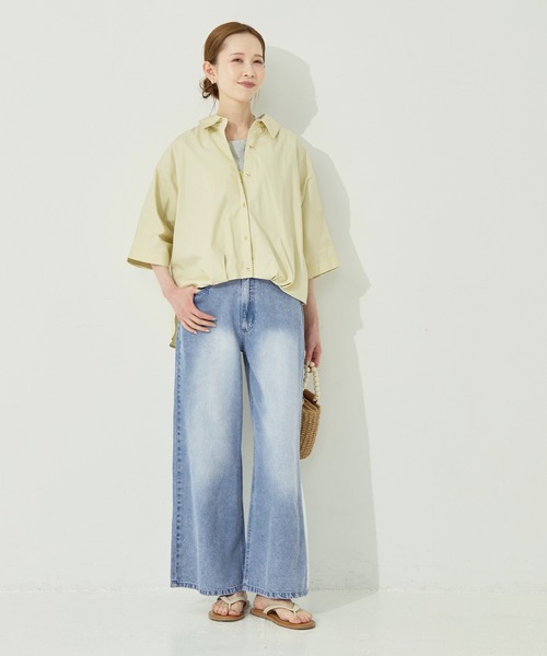coca(coca)(コカ)の「とろみデニムワイドパンツ(デニムパンツ・レディース・ブルー/グレー・M/S/L)」の13枚目の写真