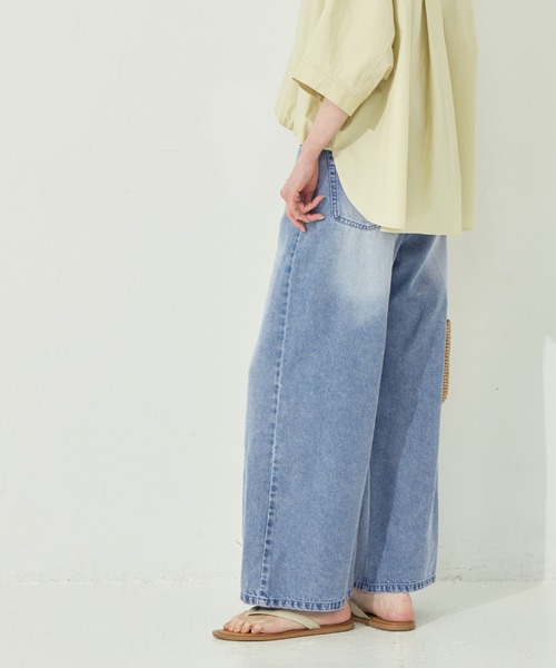 coca(coca)(コカ)の「とろみデニムワイドパンツ(デニムパンツ・レディース・ブルー/グレー・M/S/L)」の14枚目の写真