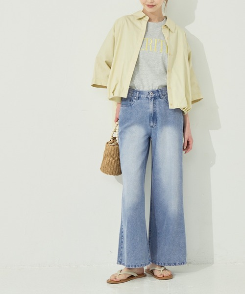 coca(coca)(コカ)の「とろみデニムワイドパンツ(デニムパンツ・レディース・ブルー/グレー・M/S/L)」の17枚目の写真