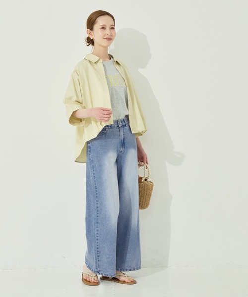 coca(coca)(コカ)の「とろみデニムワイドパンツ(デニムパンツ・レディース・ブルー/グレー・M/S/L)」の18枚目の写真
