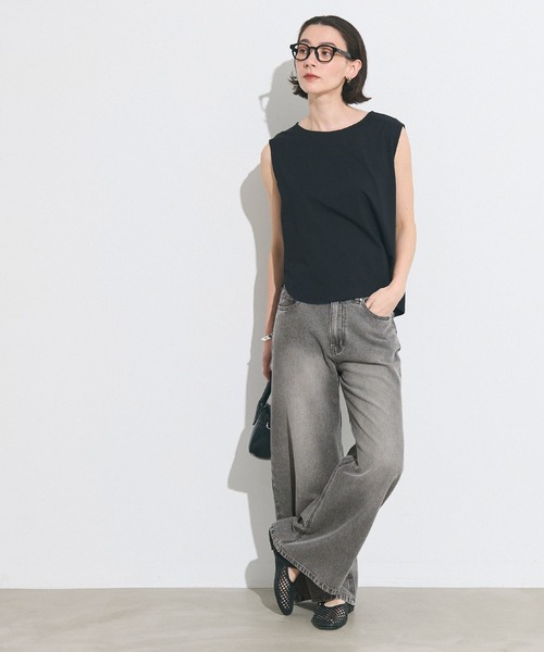 coca(coca)(コカ)の「とろみデニムワイドパンツ(デニムパンツ・レディース・ブルー/グレー・M/S/L)」の3枚目の写真