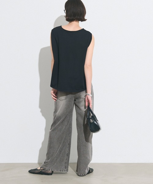 coca(coca)(コカ)の「とろみデニムワイドパンツ(デニムパンツ・レディース・ブルー/グレー・M/S/L)」の4枚目の写真