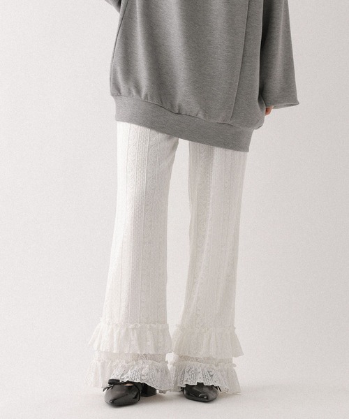 Heather（ヘザー）の「アソートワイドフリルパンツ　656056（その他パンツ・レディース・ブラック/アイボリー/グレー・FREE）」の7枚目の写真