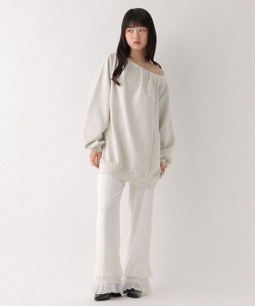 Heather（ヘザー）の「アソートワイドフリルパンツ　656056（その他パンツ・レディース・ブラック/アイボリー/グレー・FREE）」の8枚目の写真