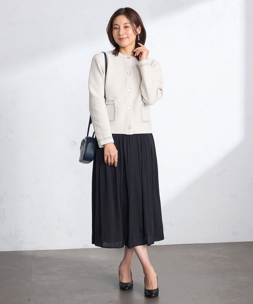 GALLORIA(ギャローリア)の「ポコポコ柄編みニットジャケット(カーディガン/ボレロ・レディース・ブルー/ライトベージュ・L/LL/M/S)」の10枚目の写真