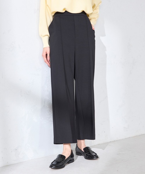 GALLORIA（ギャローリア）の「【伸縮性抜群】ピンタックワイドパンツ（その他パンツ・レディース・ブラック/チャコールグレー・L/LL/M/S）」の4枚目の写真