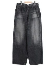GOLD（ゴールド）の「GOLD / ゴールド：RECYCLED WASTE SUVIN COTTON YARN 11.5oz DENIM DOUBLE KNEE PAINTER PANTS VINTAGE：25B-GL42582H[MUS]（デニムパンツ）」