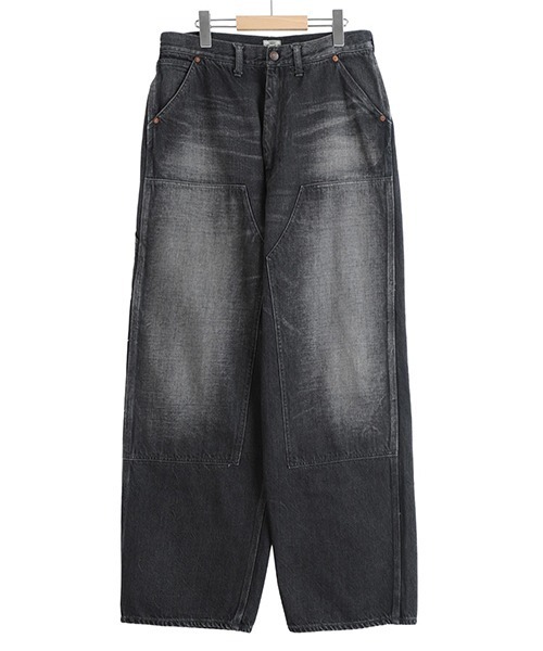 GOLD（ゴールド）の「GOLD / ゴールド：RECYCLED WASTE SUVIN COTTON YARN 11.5oz DENIM DOUBLE KNEE PAINTER PANTS VINTAGE：25B-GL42582H[MUS]（デニムパンツ・メンズ・ネイビー/ブラック・S/XL/L/M）」の2枚目の写真