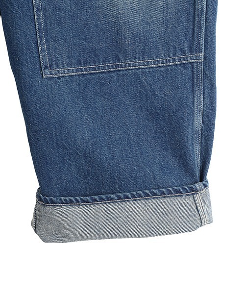 GOLD（ゴールド）の「GOLD / ゴールド：RECYCLED WASTE SUVIN COTTON YARN 11.5oz DENIM DOUBLE KNEE PAINTER PANTS VINTAGE：25B-GL42582H[MUS]（デニムパンツ・メンズ・ネイビー・S/XL/L/M）」の4枚目の写真